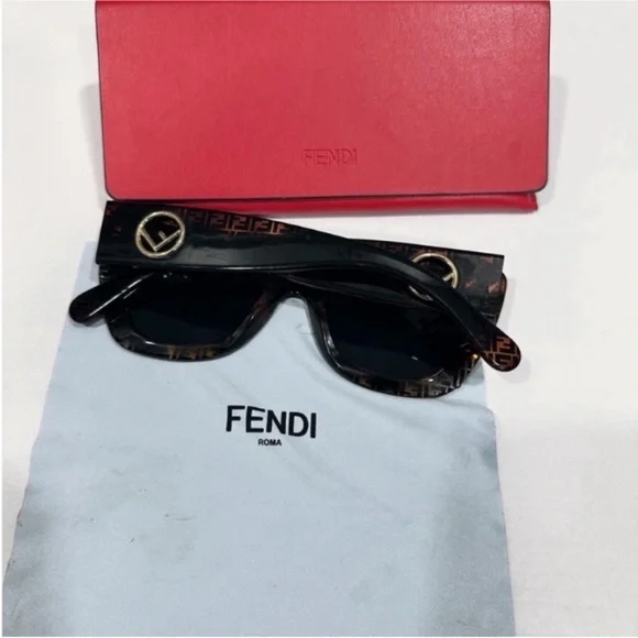 Fendi Women's Cat-Eye Sunglasses - Black and Brown - Picture 9 of 13